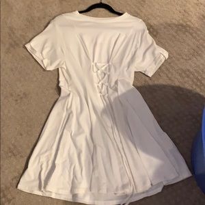 White Top Shop lace up dress NWT